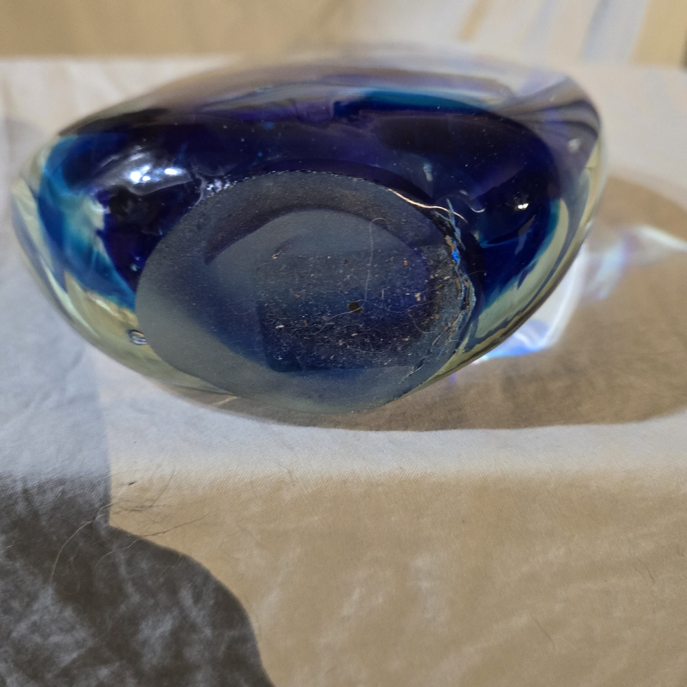 Elegant Blue Glass Art Sculpture - Picture 3 of 3